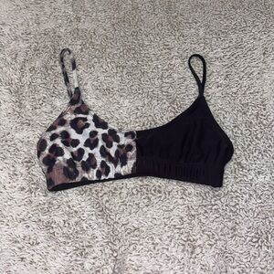 SHEIN half cheetah half black bikini top. Size XS.